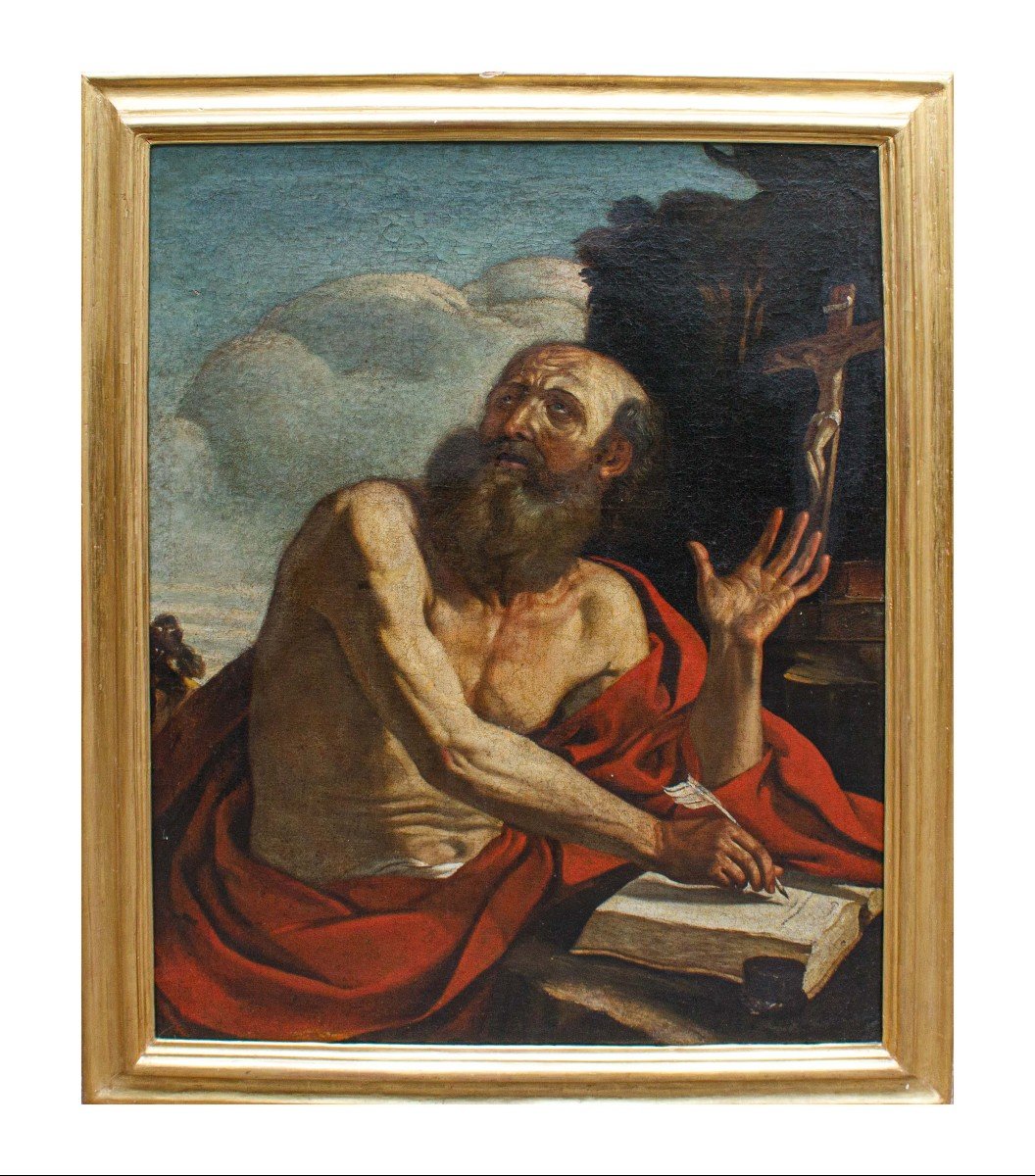 Cerchia di il Guercino (1591 – 1666), XVII secolo,  San Girolamo