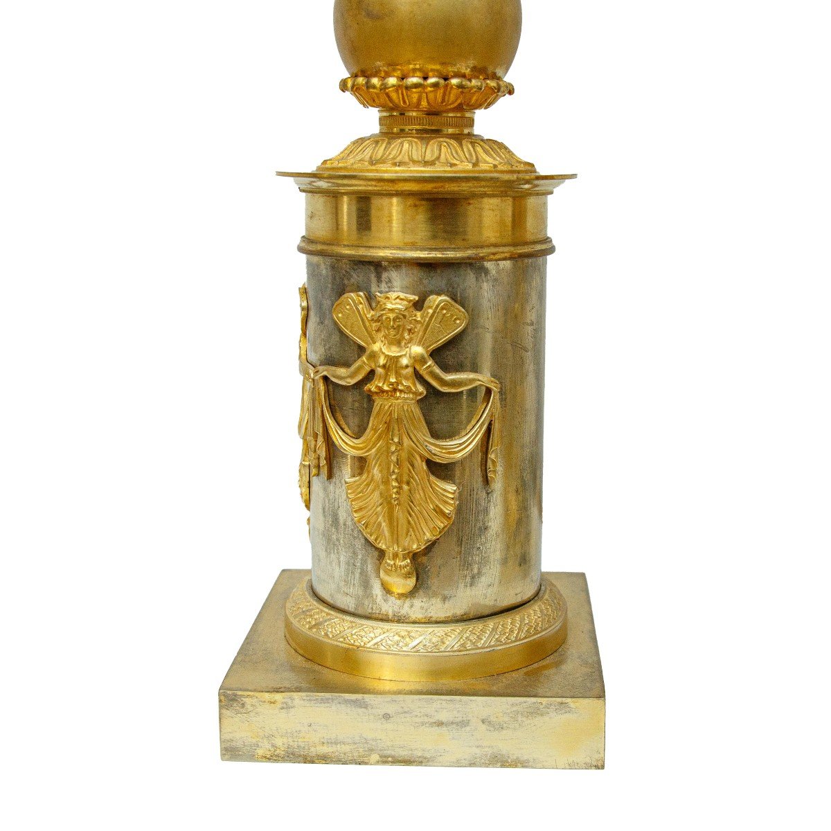 Francia, epoca Impero, Coppia di candelabri a quattro luci  bronzo dorato-photo-2