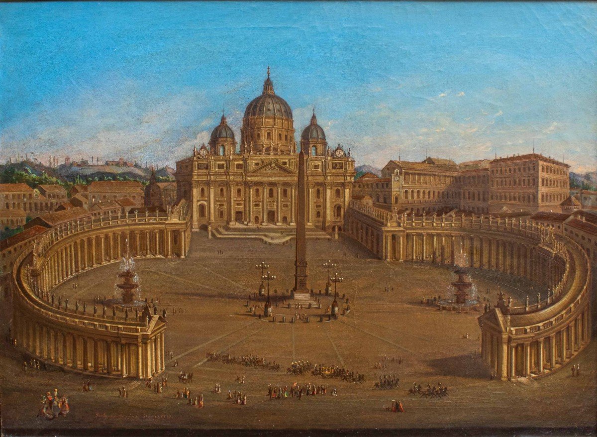 Joseph Bolzern (1828 – 1901), Basilica di San Pietro e colonnato antistante  -photo-2