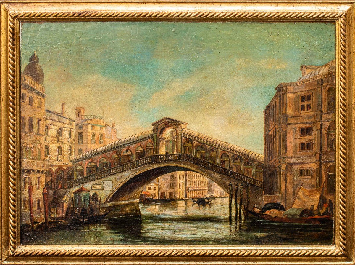 Giovanni Bonomi (XIX secolo), Veduta con il Ponte di Rialto