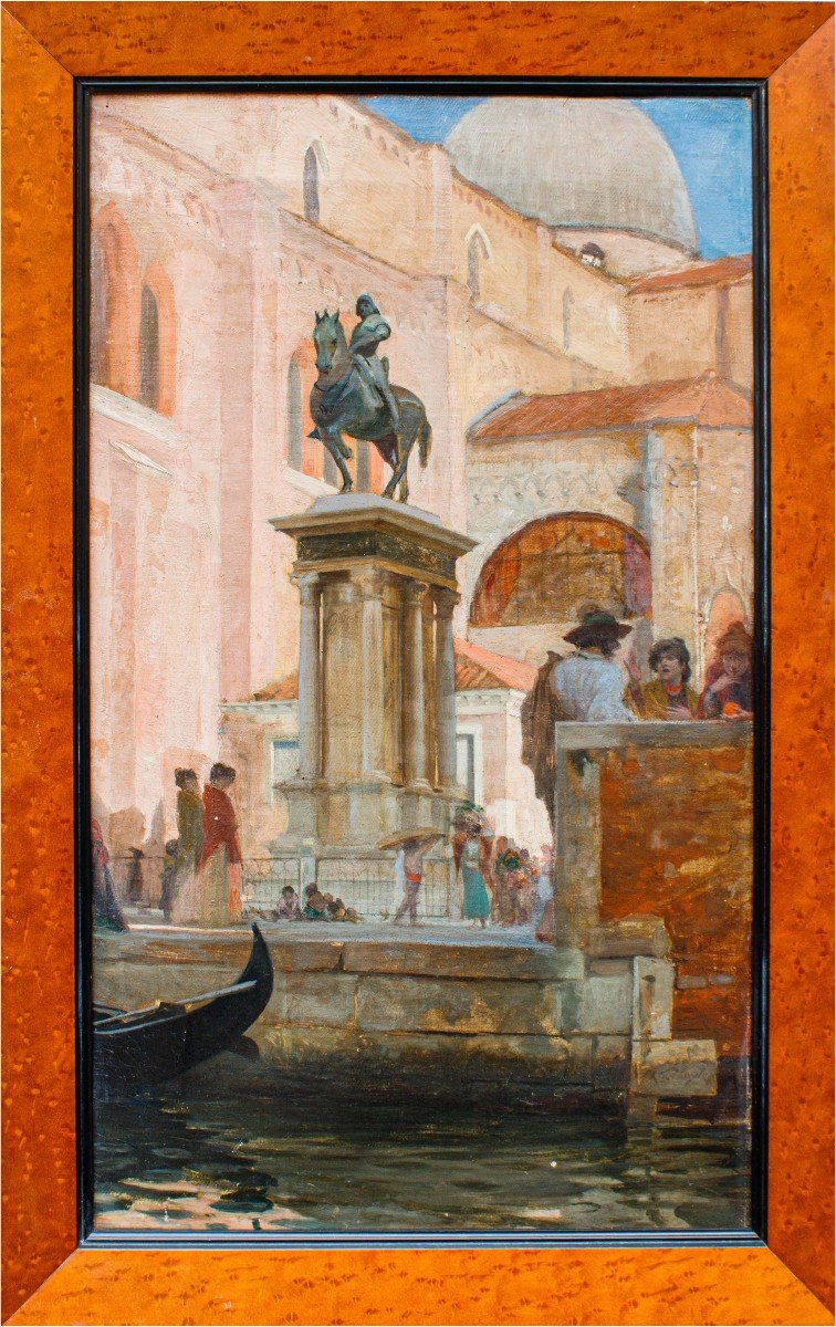 Charles Lebayle (Parigi 1856 - 1898) Venezia: Scorcio di Campo san Zanipolo  