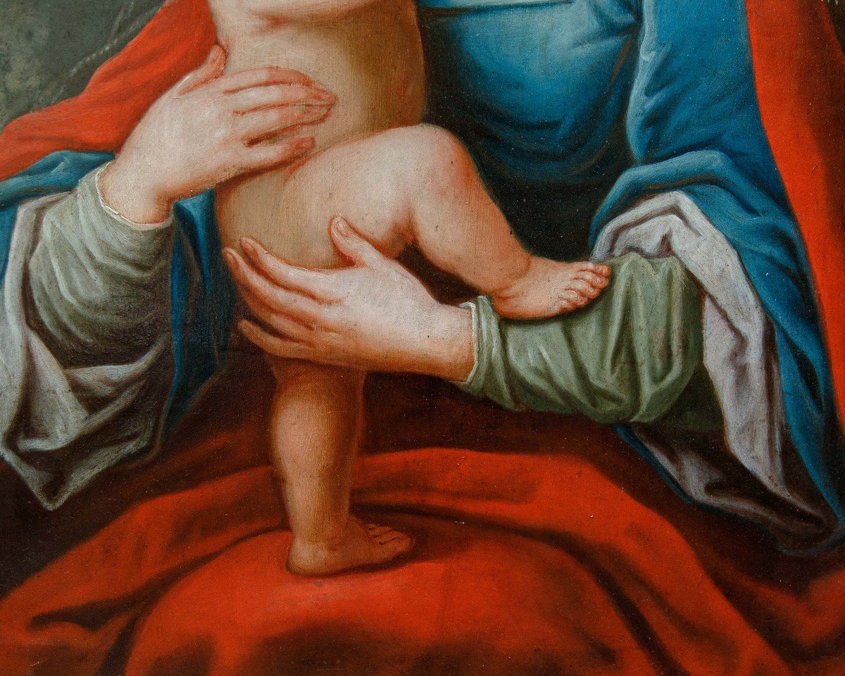 Scuola di Anversa, XVII secolo, Madonna con bambino-photo-4