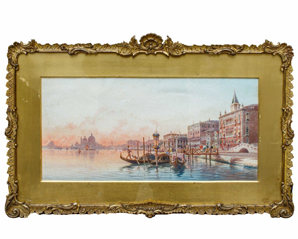 Umberto Ongania ( Venezia, 1867 - 1942), Vedute di Venezia-photo-2