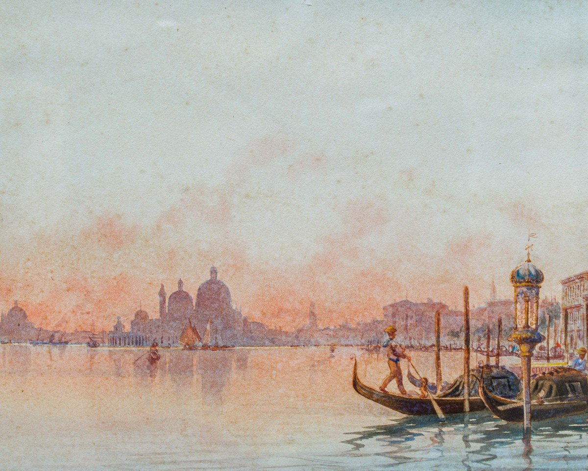 Umberto Ongania ( Venezia, 1867 - 1942), Vedute di Venezia-photo-1