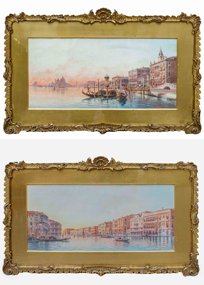 Umberto Ongania ( Venezia, 1867 - 1942), Vedute di Venezia