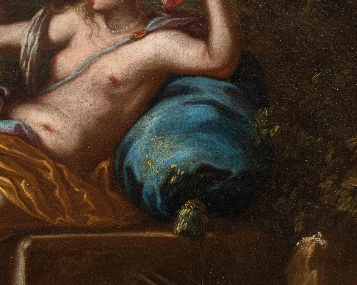 Ambito di Bon Boullogne (Parigi, 1649 - ivi, 1717), Venere e Cupido con corteo bacchico -photo-3