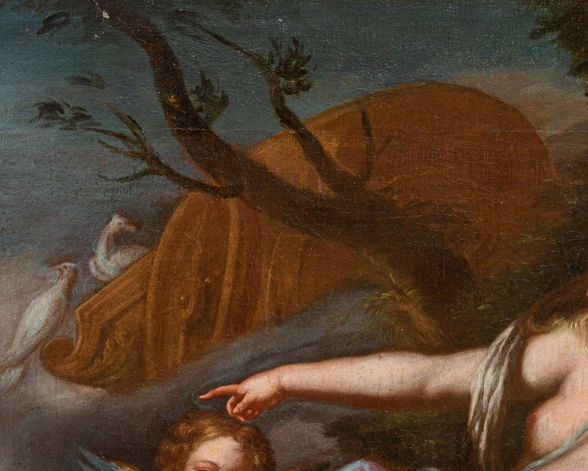 Ambito di Bon Boullogne (Parigi, 1649 - ivi, 1717), Venere e Cupido con corteo bacchico -photo-5