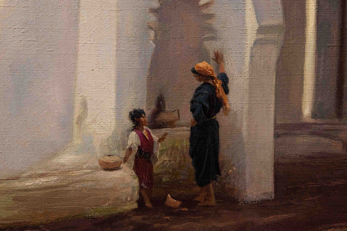 Auguste-Alexandre Hirsch (Lione, 1833 - Parigi, 1911), Scena in città araba-photo-4