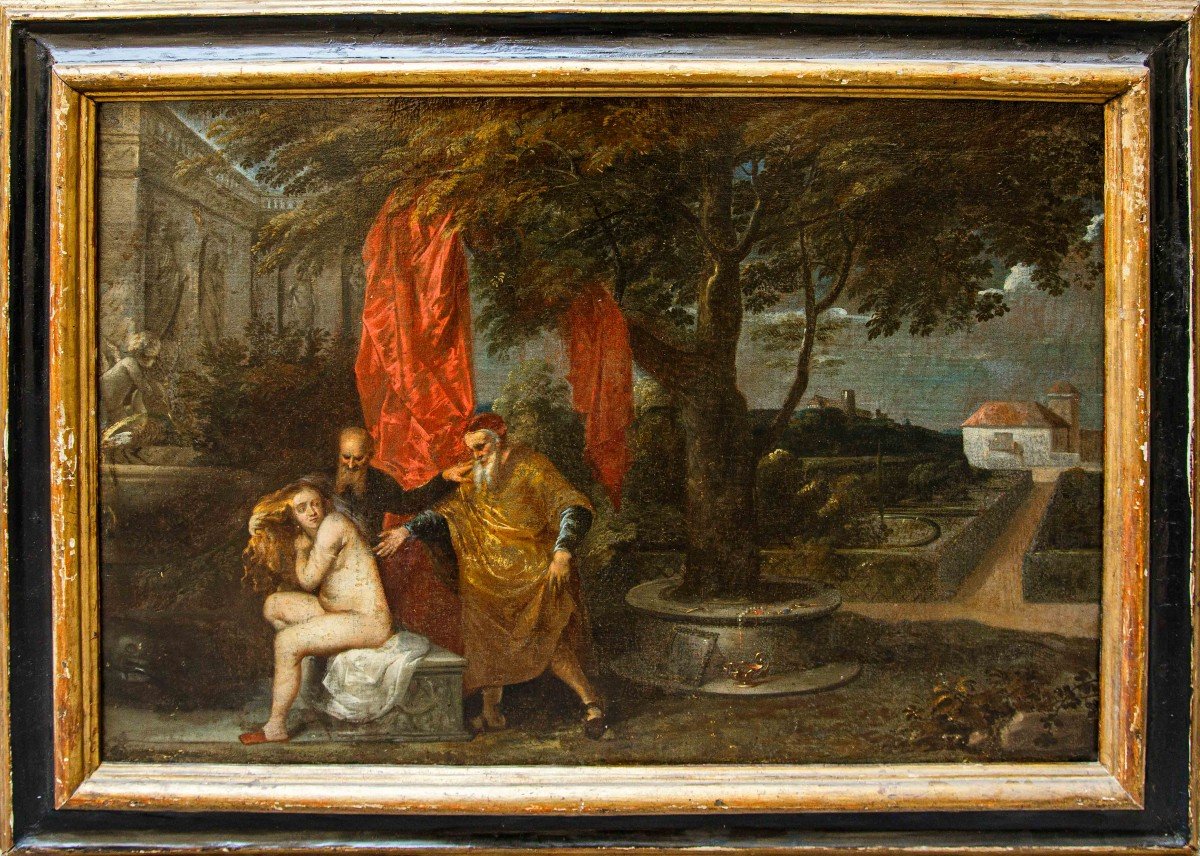 Seguace di Pieter Lastman, XVII Secolo,  Susanna e i vecchioni