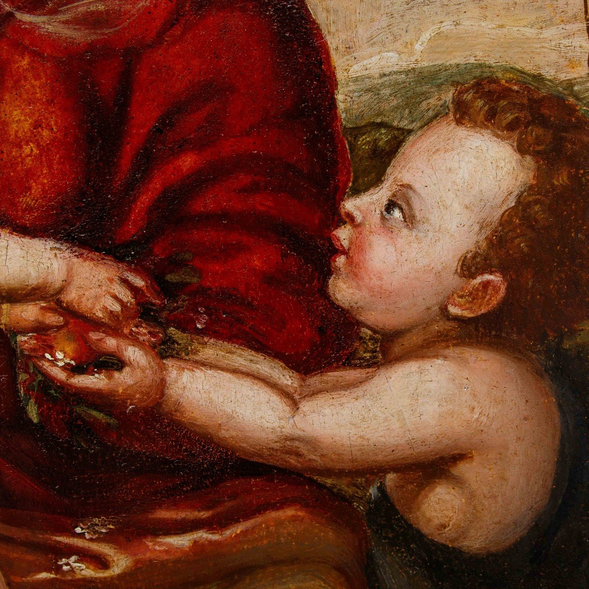  Polidoro da Lanciano (1515 – 1565), attr. Madonna con Bambino e San Giovannino-photo-4