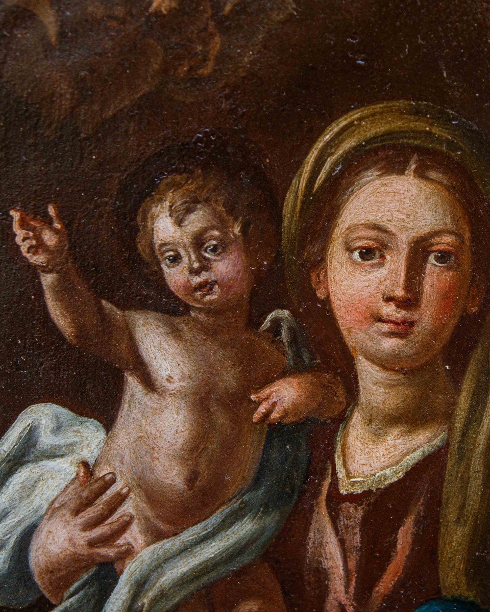 XVII secolo, Scuola Romana-napoletana, Madonna con Bambino-photo-2