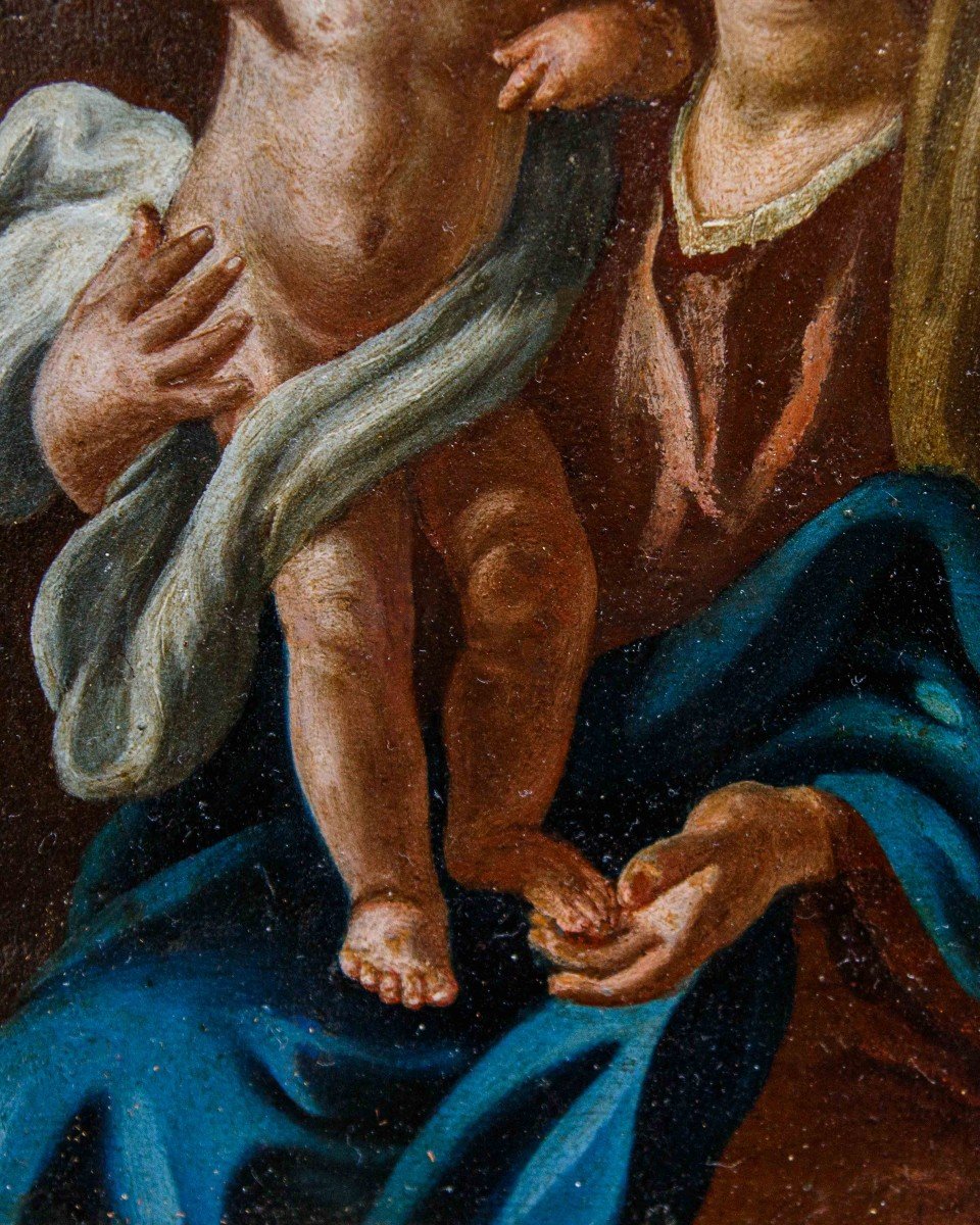 XVII secolo, Scuola Romana-napoletana, Madonna con Bambino-photo-1