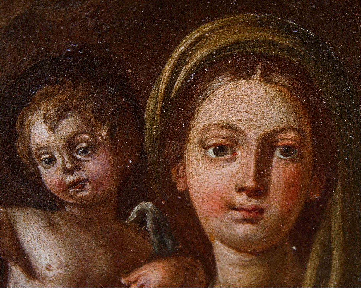 XVII secolo, Scuola Romana-napoletana, Madonna con Bambino-photo-2