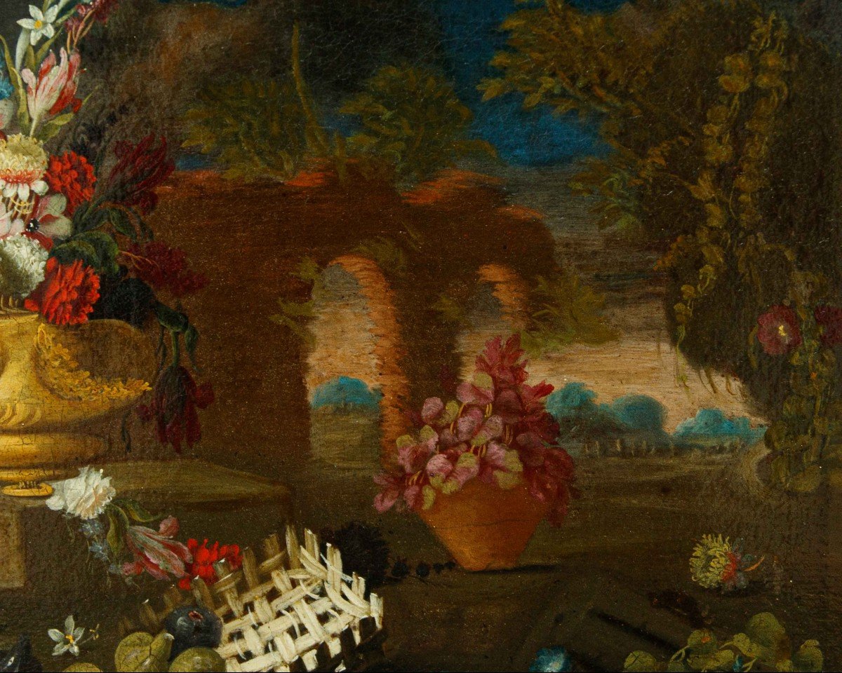 Giacomo Nani (1698 – 1755), Composizione con vaso di fiori-photo-3