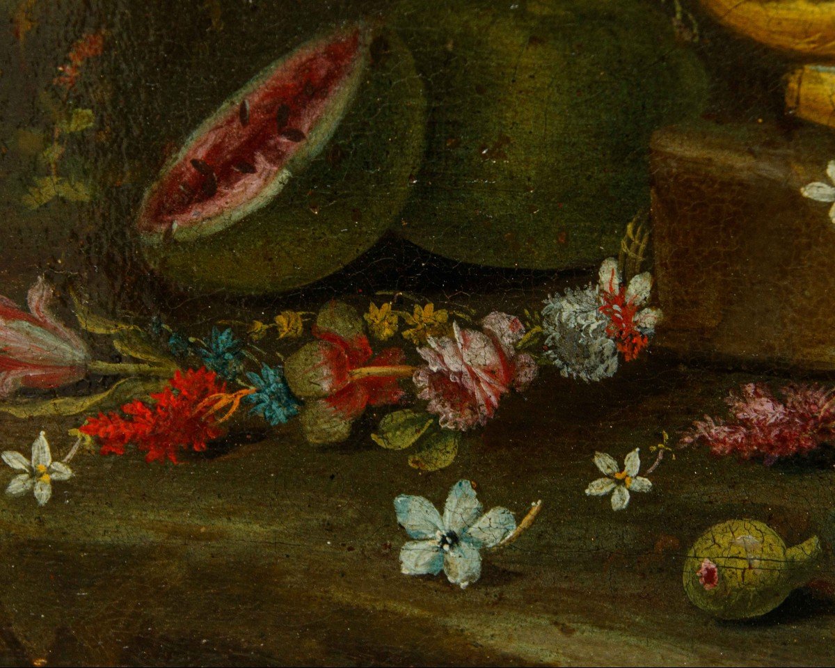 Giacomo Nani (1698 – 1755), Composizione con vaso di fiori-photo-1