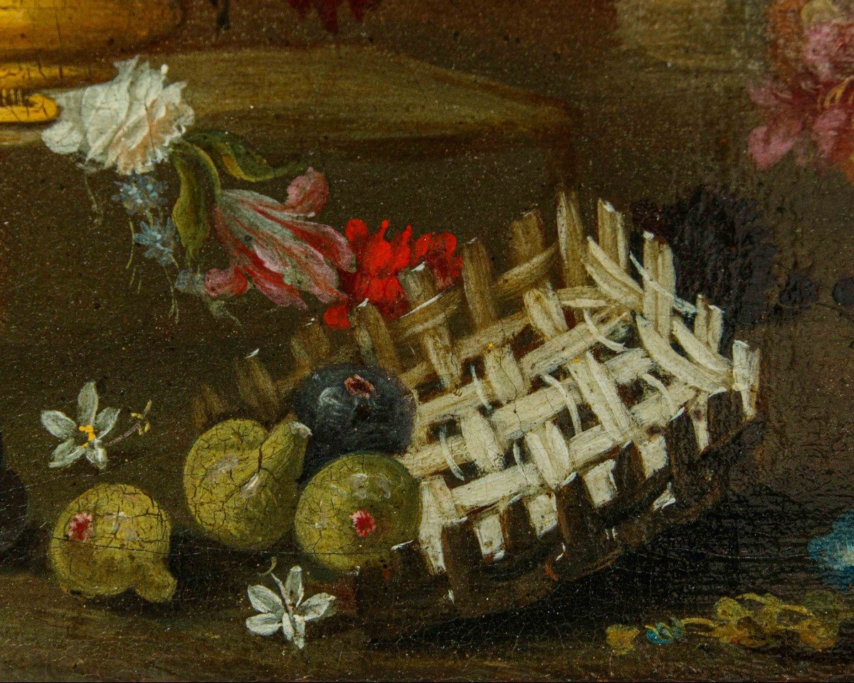 Giacomo Nani (1698 – 1755), Composizione con vaso di fiori-photo-2