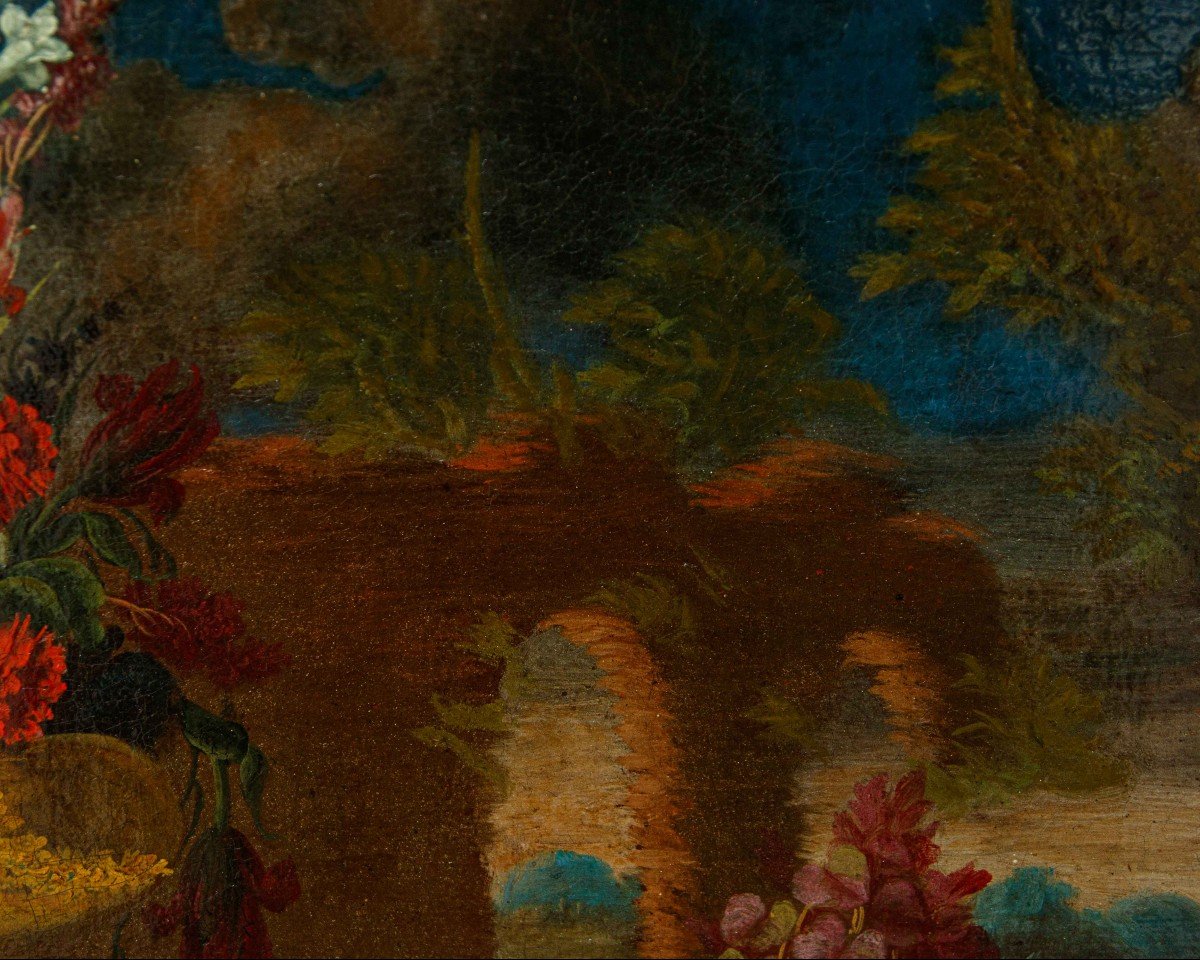 Giacomo Nani (1698 – 1755), Composizione con vaso di fiori-photo-3