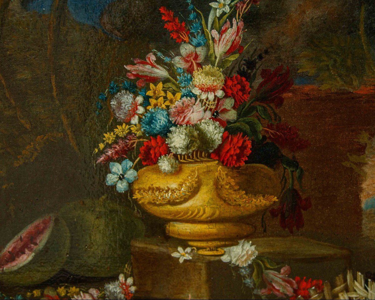 Giacomo Nani (1698 – 1755), Composizione con vaso di fiori-photo-4