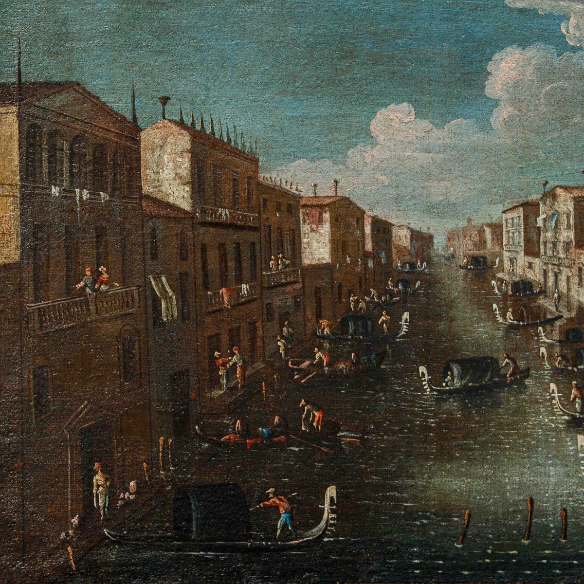 Gabriele Bella (1720-1799) (attr.), Veduta di un canale veneziano-photo-2