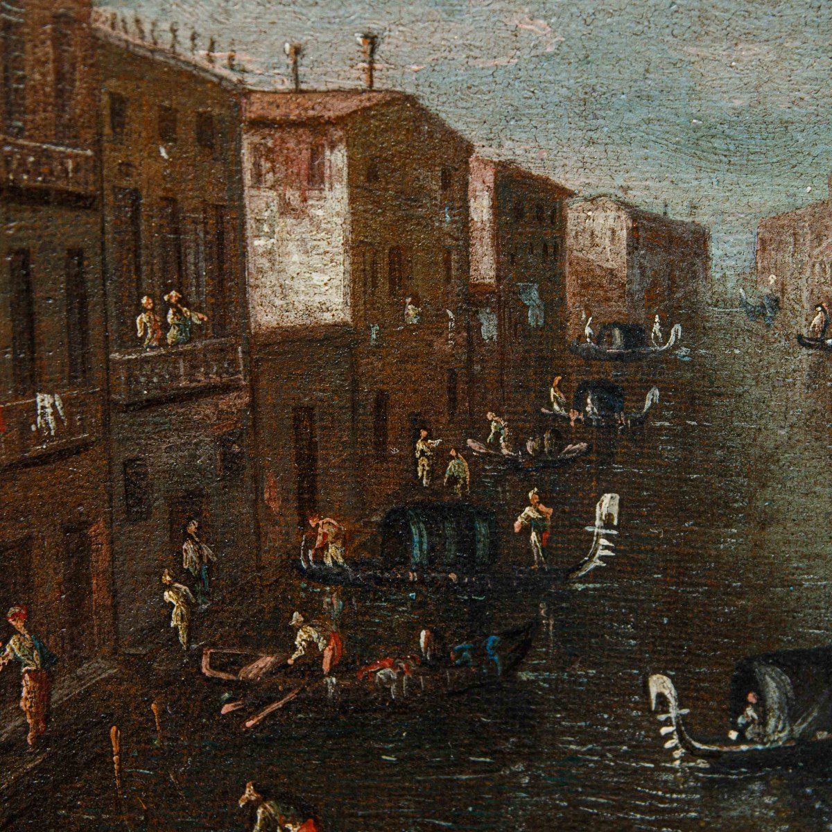 Gabriele Bella (1720-1799) (attr.), Veduta di un canale veneziano-photo-1