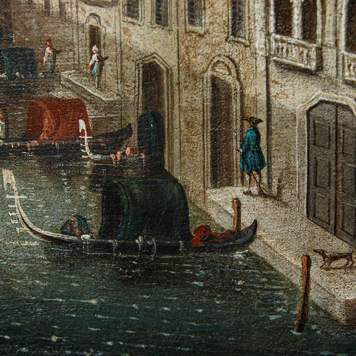 Gabriele Bella (1720-1799) (attr.), Veduta di un canale veneziano-photo-3