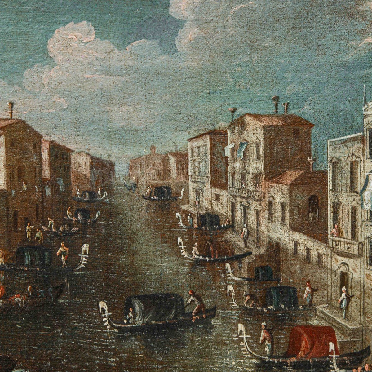 Gabriele Bella (1720-1799) (attr.), Veduta di un canale veneziano-photo-4