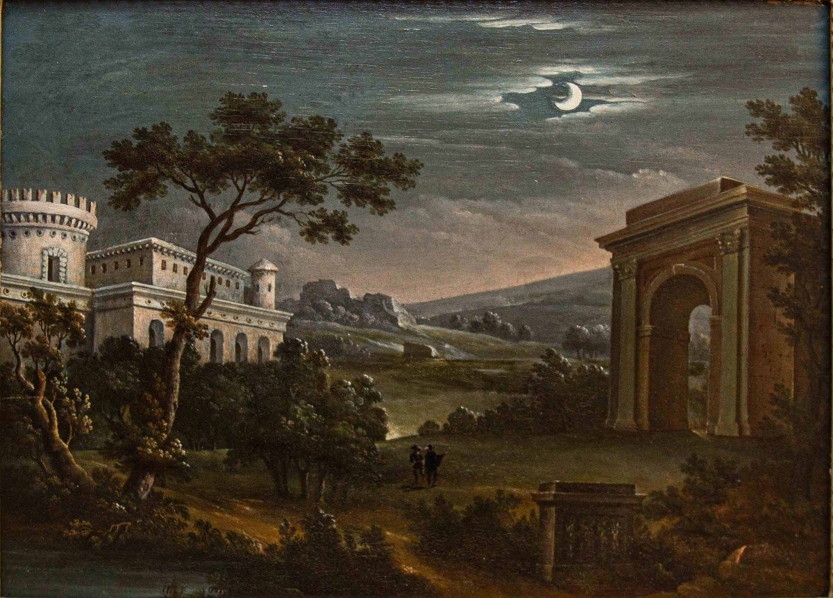 Pittore Neoclassico, XIX secolo, Quattro paesaggi-photo-3