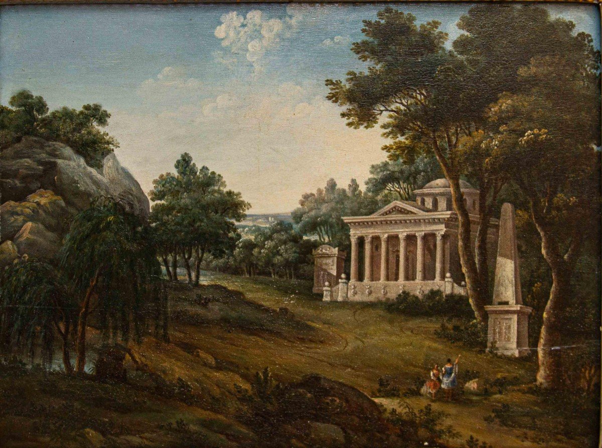 Pittore Neoclassico, XIX secolo, Quattro paesaggi-photo-8