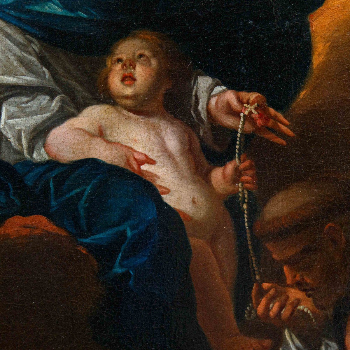 Cerchia di Domenico Piola (Genova, 1627 – 1703)  Madonna con il Bambino e San Domenico-photo-4