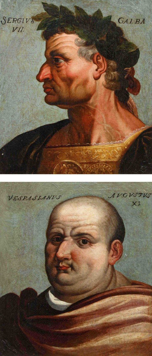 XVIII secolo, Ritratti degli imperatori romani Sergio Galba e Vespasiano