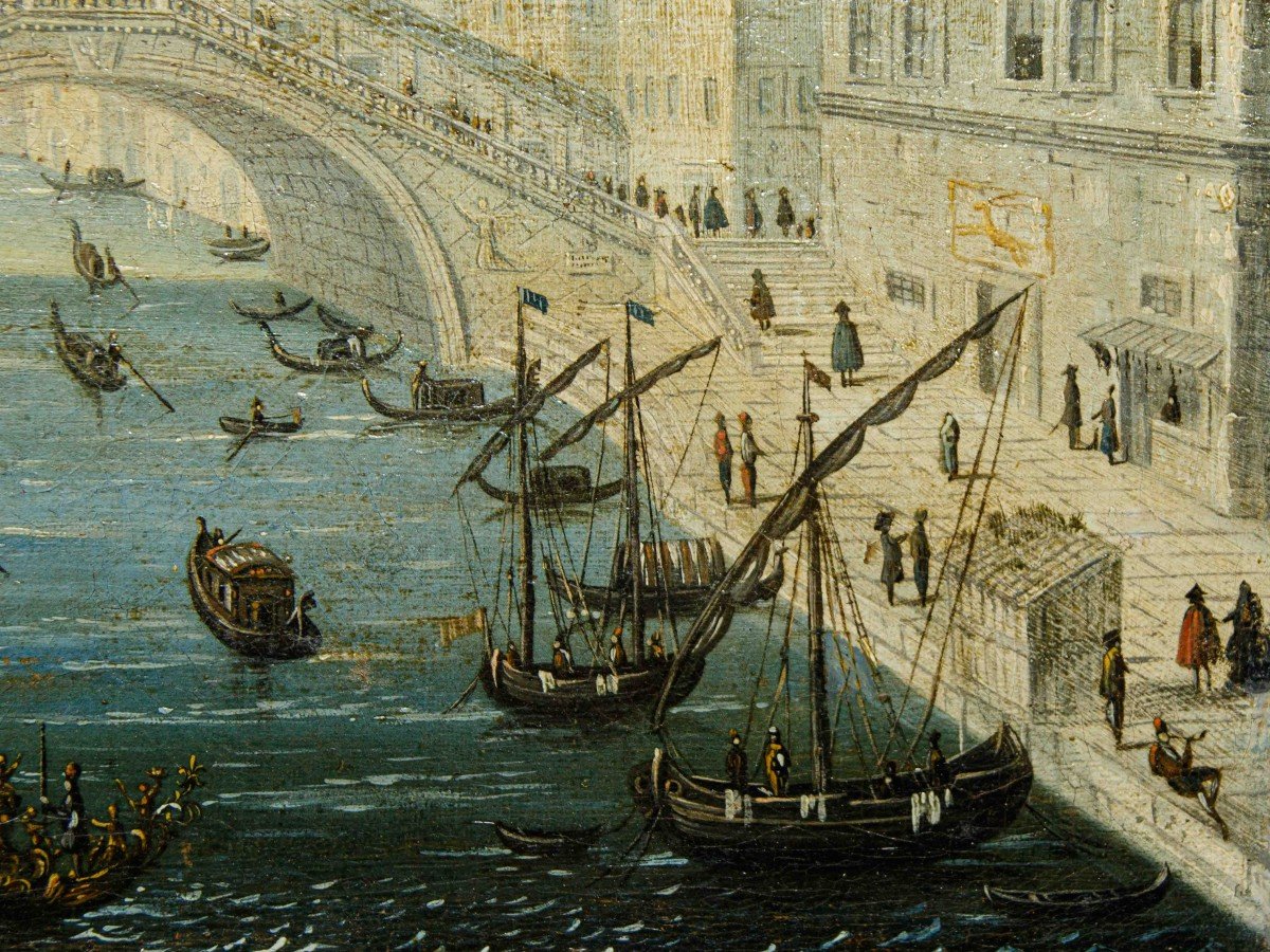 Scuola italiana della fine del XVII secolo , Veduta del Ponte di Rialto-photo-2