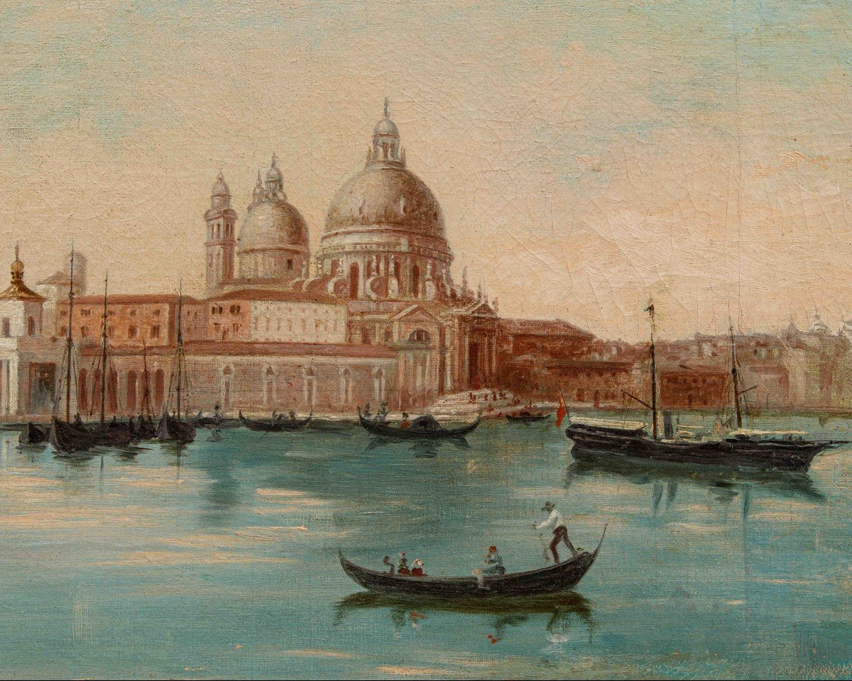 XIX secolo, Veduta di Venezia con Punta della Dogana e Santa Maria della Salute  -photo-3