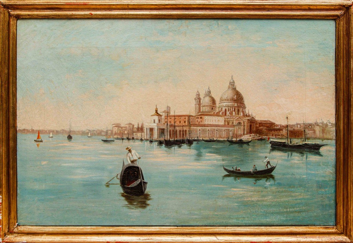 XIX secolo, Veduta di Venezia con Punta della Dogana e Santa Maria della Salute  