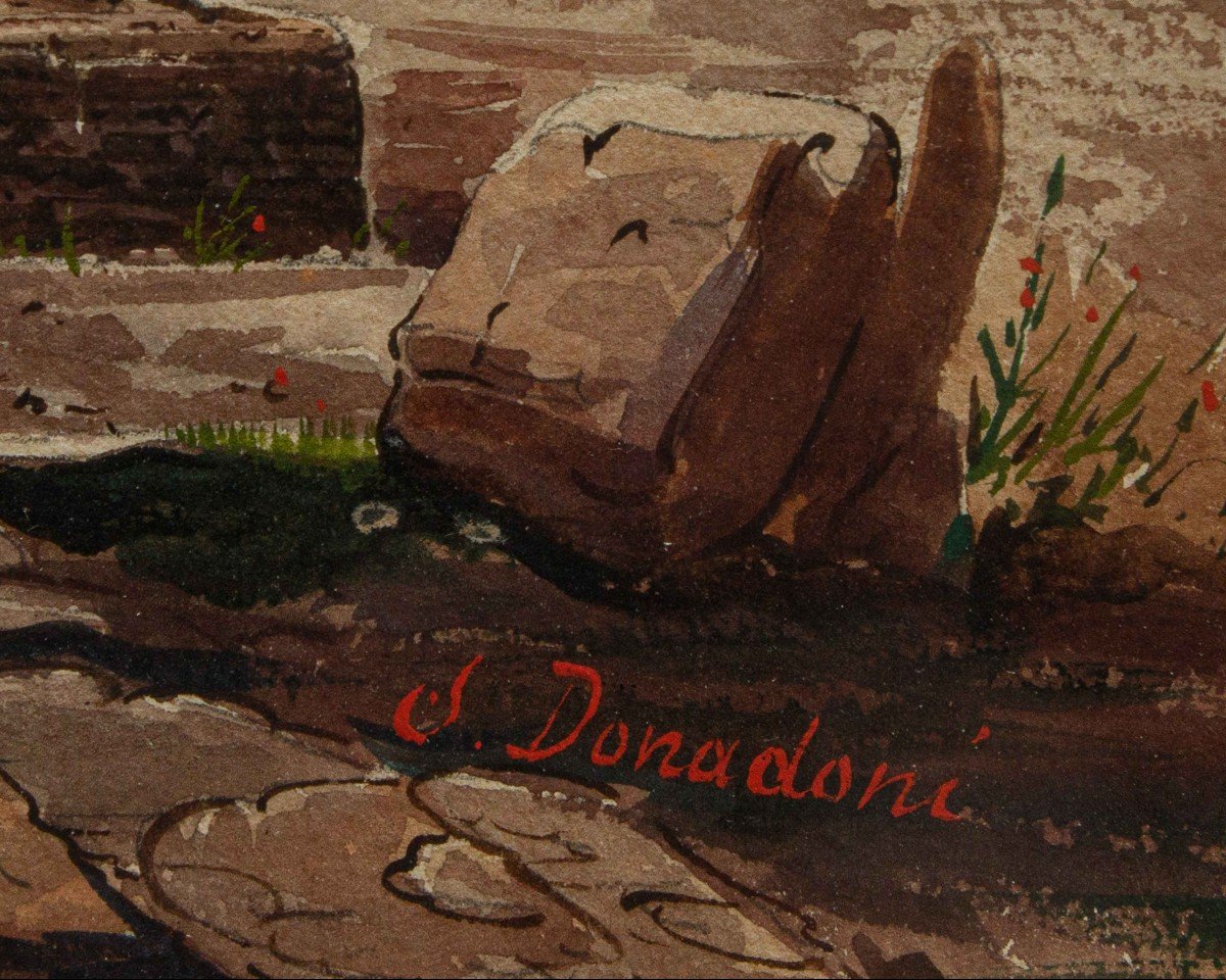 Stefano Donadoni (Somasca, BG, 1844 – Roma, 1911), Veduta del Campidoglio dal Foro-photo-1