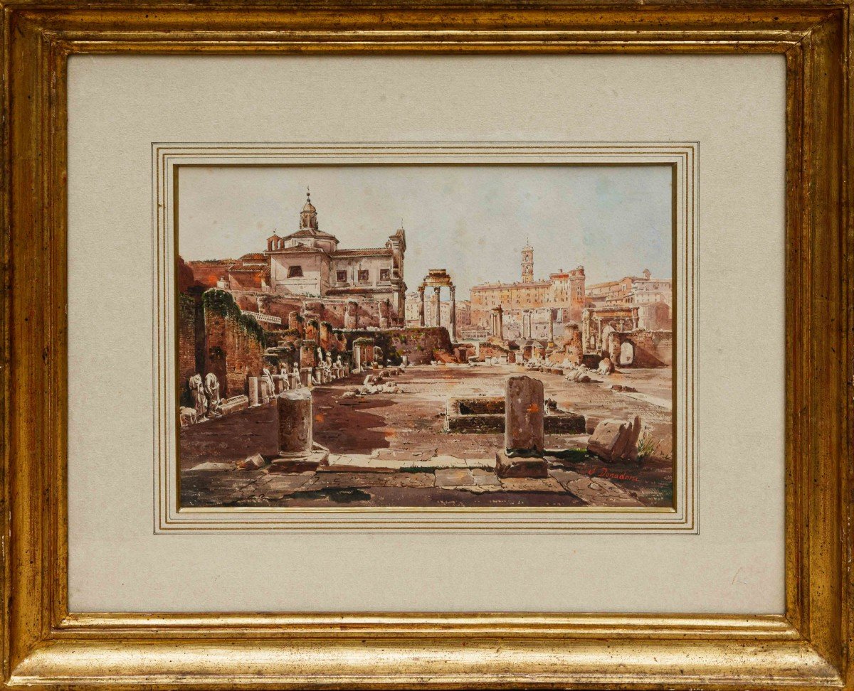 Stefano Donadoni (Somasca, BG, 1844 – Roma, 1911), Veduta del Campidoglio dal Foro