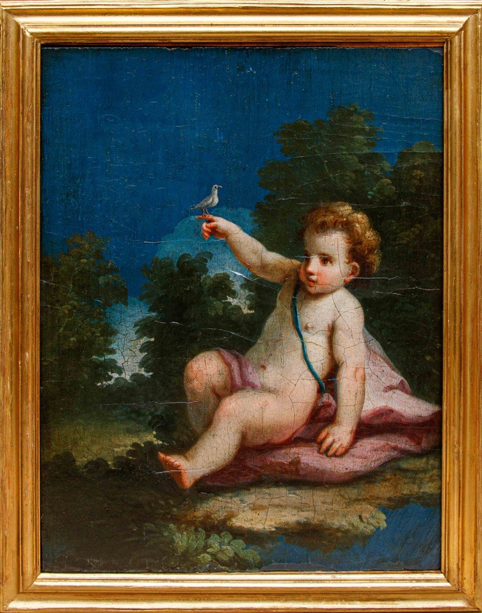 Scuola bolognese del XVIII secolo, Putti con allegorie delle stagioni-photo-3