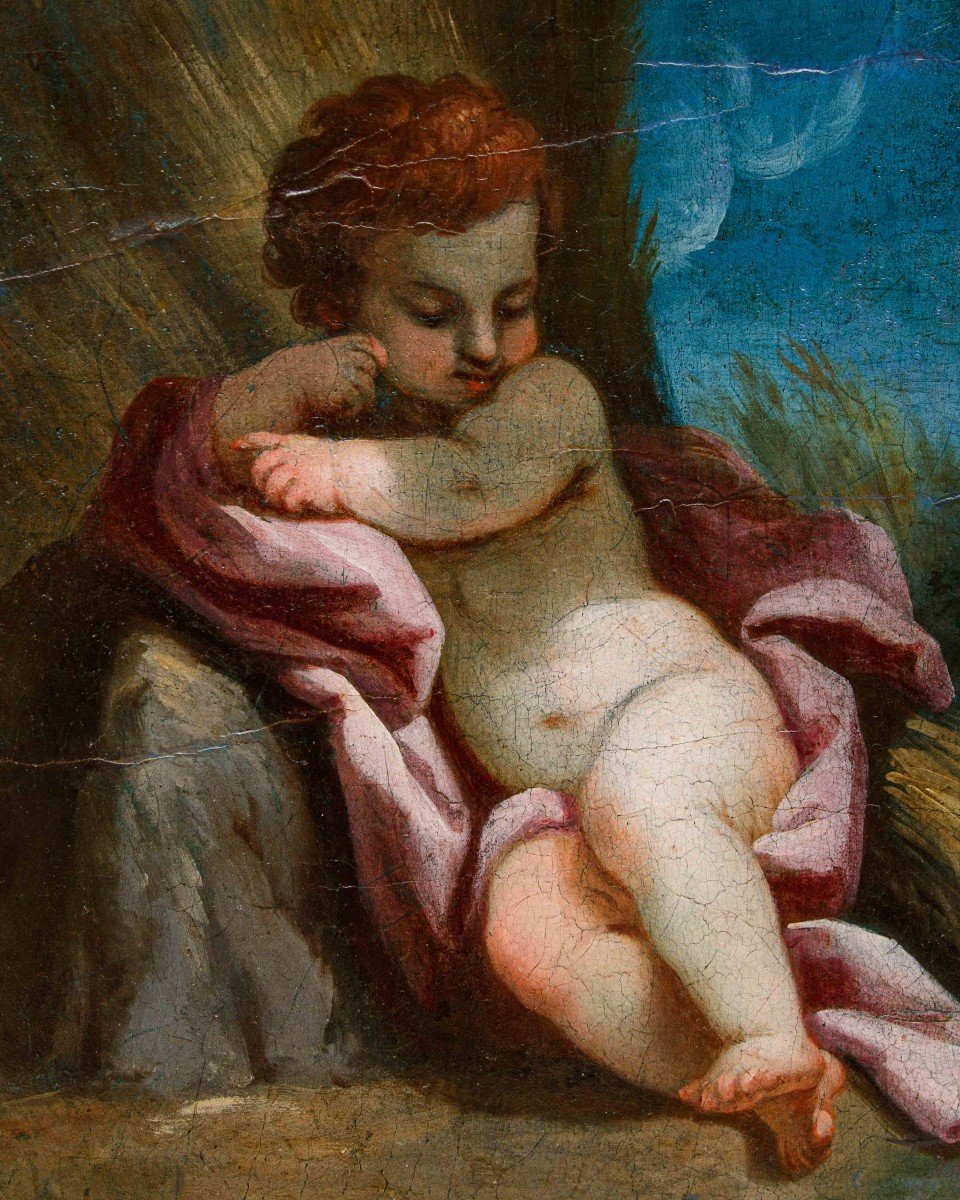 Scuola bolognese del XVIII secolo, Putti con allegorie delle stagioni-photo-4