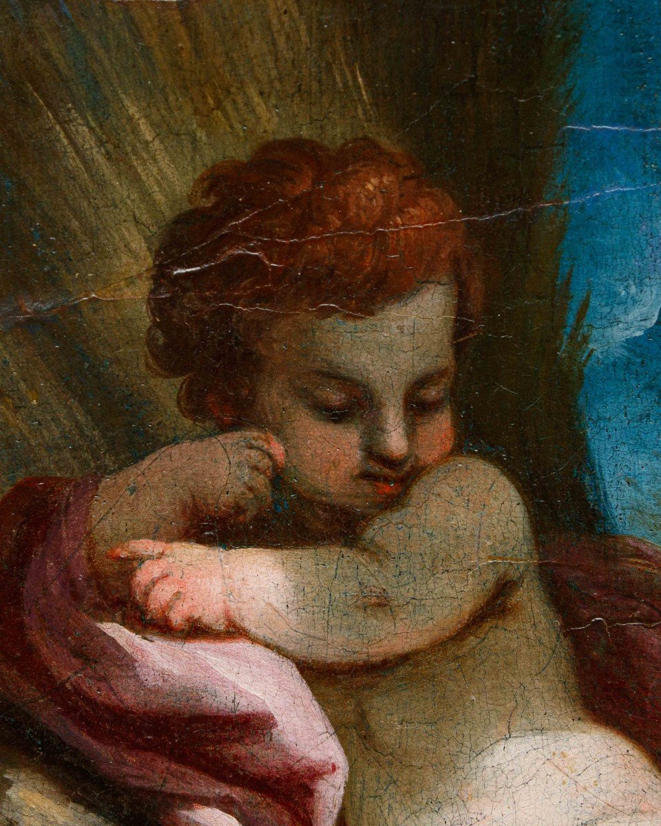 Scuola bolognese del XVIII secolo, Putti con allegorie delle stagioni-photo-1