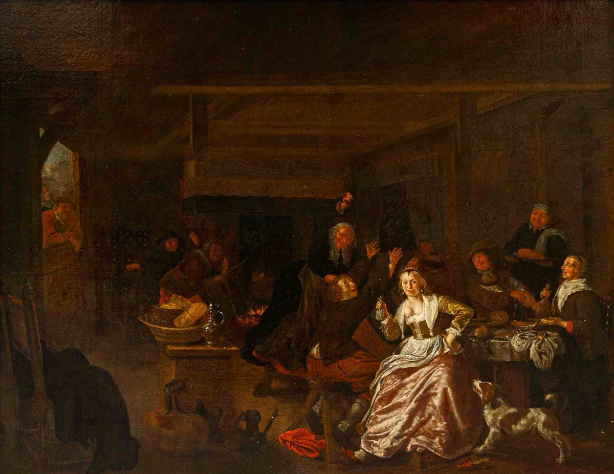 Cerchia di Jan Miense Molenaer (Haarlem, 1610 ca. – 1668), Scena di genere-photo-7