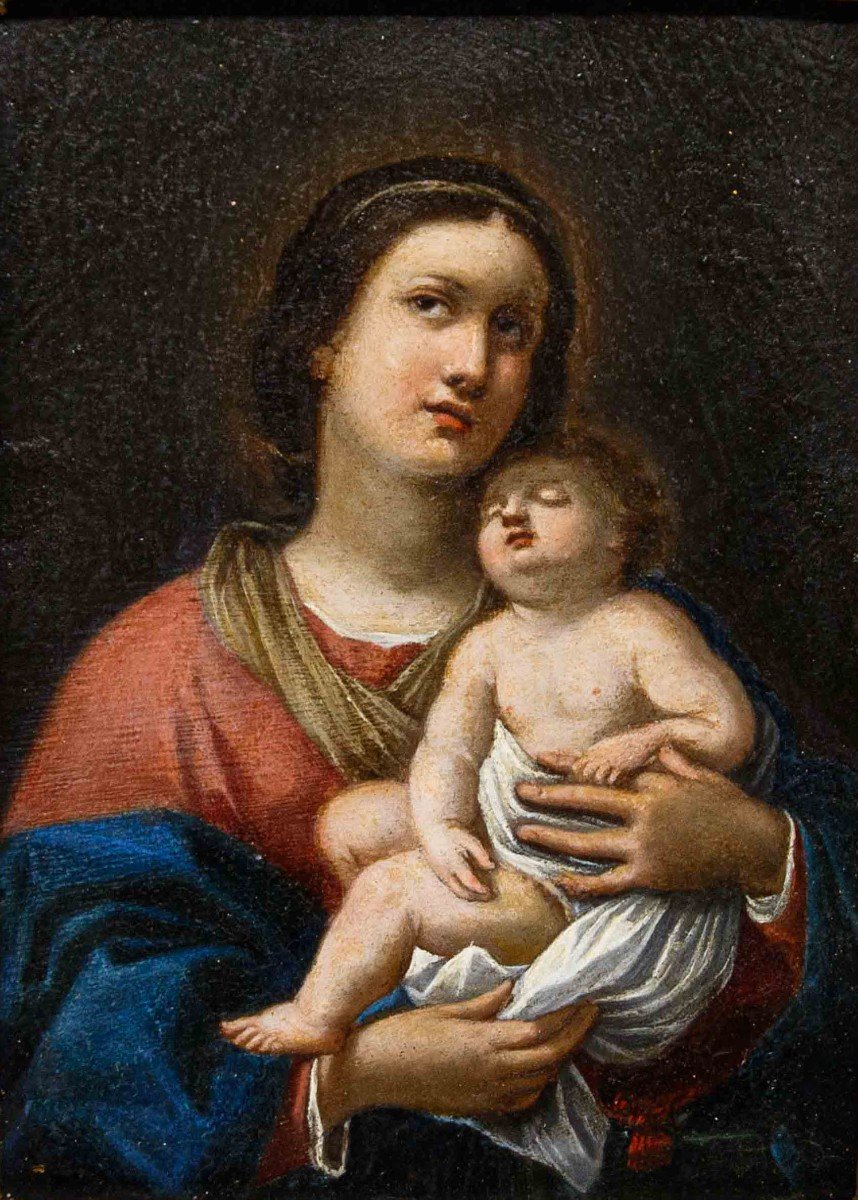 Scuola romana, XVII secolo, Madonna con Bambino-photo-4