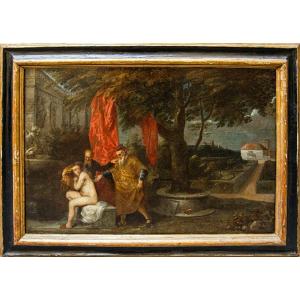 Seguace di Pieter Lastman, XVII Secolo,  Susanna e i vecchioni