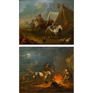 August Querfurt (1696-1761), Scene di accampamento 