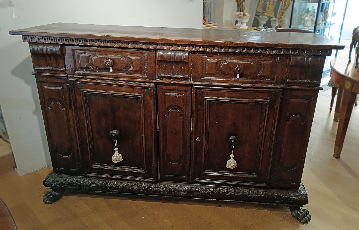 CREDENZA IN NOCE LOMBARDA XVII SECOLO -photo-2