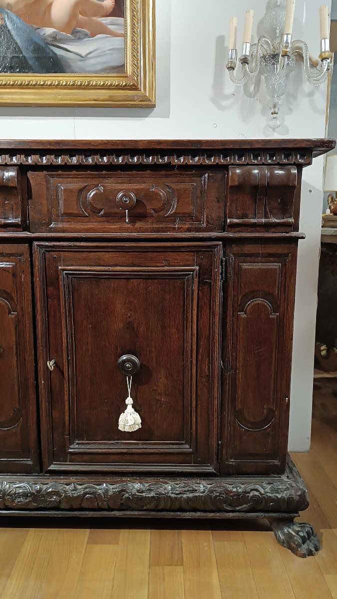 CREDENZA IN NOCE LOMBARDA XVII SECOLO -photo-2