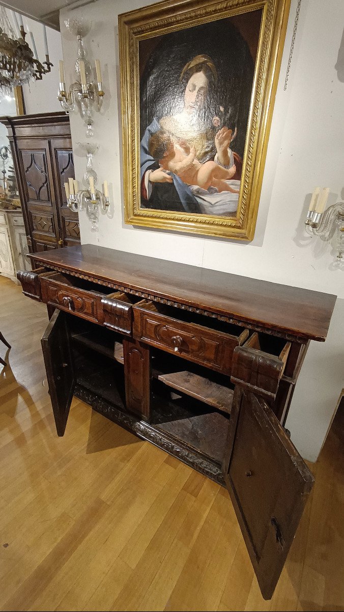 CREDENZA IN NOCE LOMBARDA XVII SECOLO -photo-5