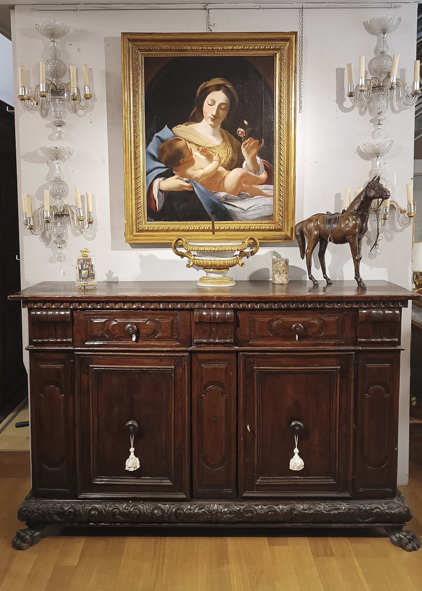 CREDENZA IN NOCE LOMBARDA XVII SECOLO -photo-6