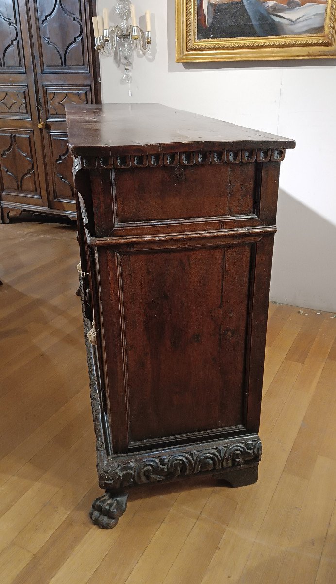 CREDENZA IN NOCE LOMBARDA XVII SECOLO -photo-8