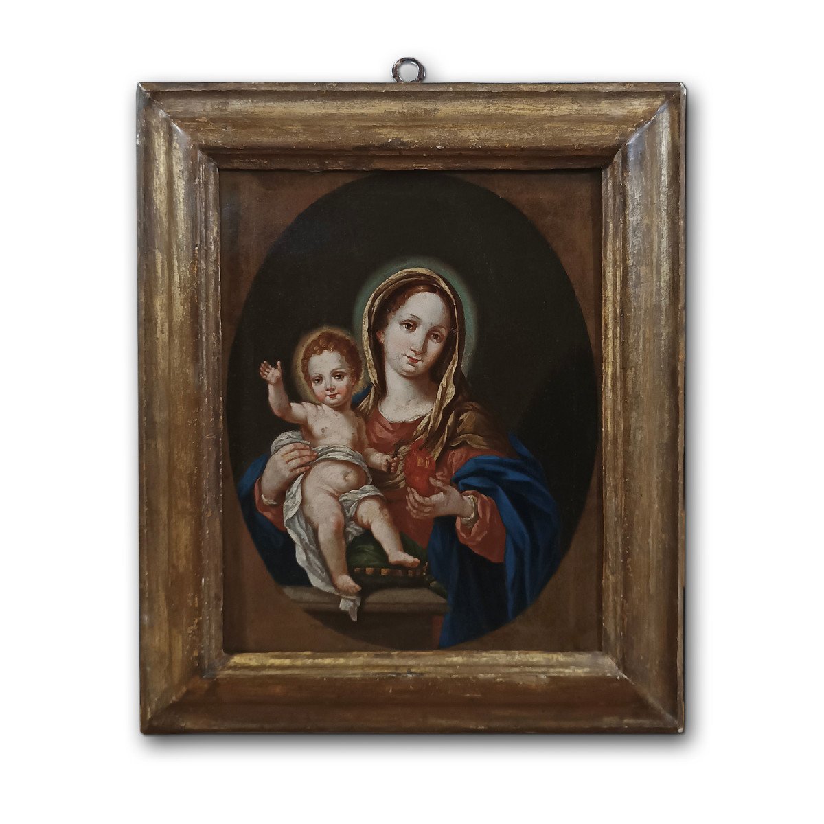 DIPINTO MADONNA CON BAMBINO META’ XVIII SECOLO