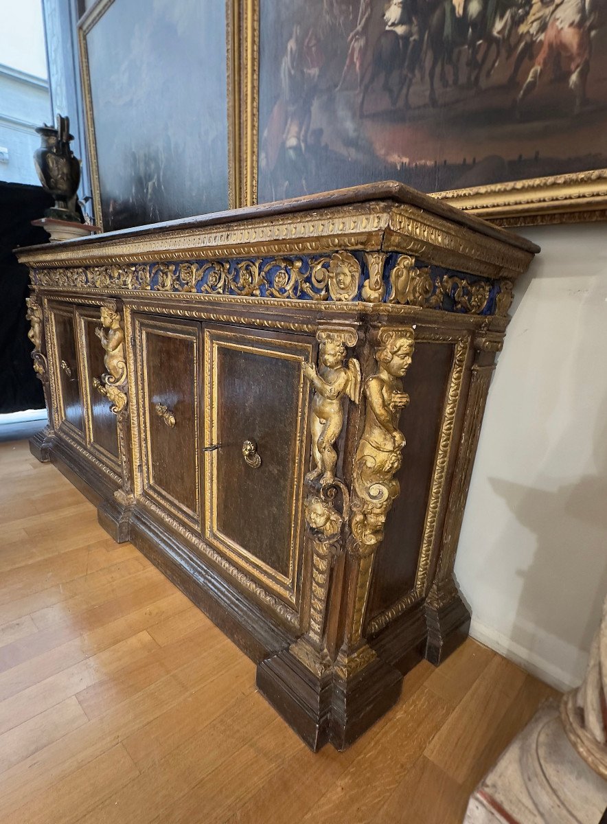 CREDENZA IN NOCE RINASCIMENTALE PRIMA META’ DEL XVI SECOLO-photo-2