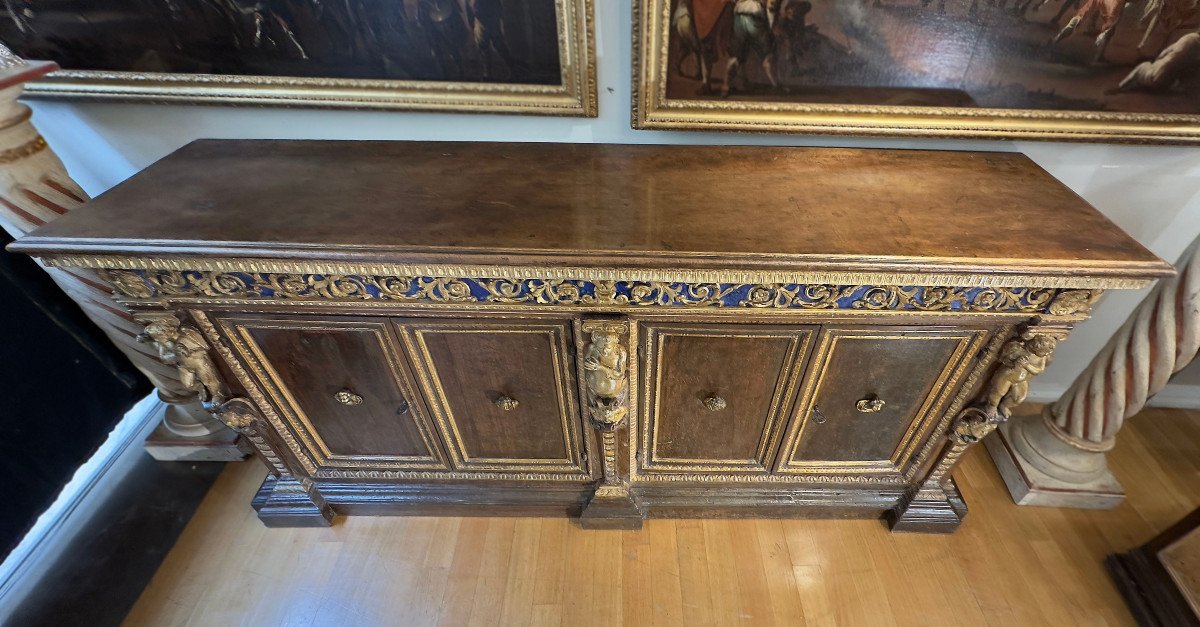 CREDENZA IN NOCE RINASCIMENTALE PRIMA META’ DEL XVI SECOLO-photo-4